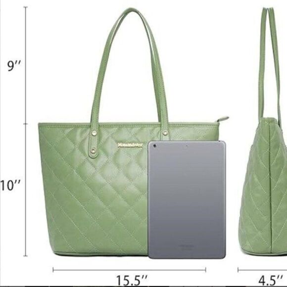 Montana West Quilted Light Green Women's Handbag - Picture 4 of 6